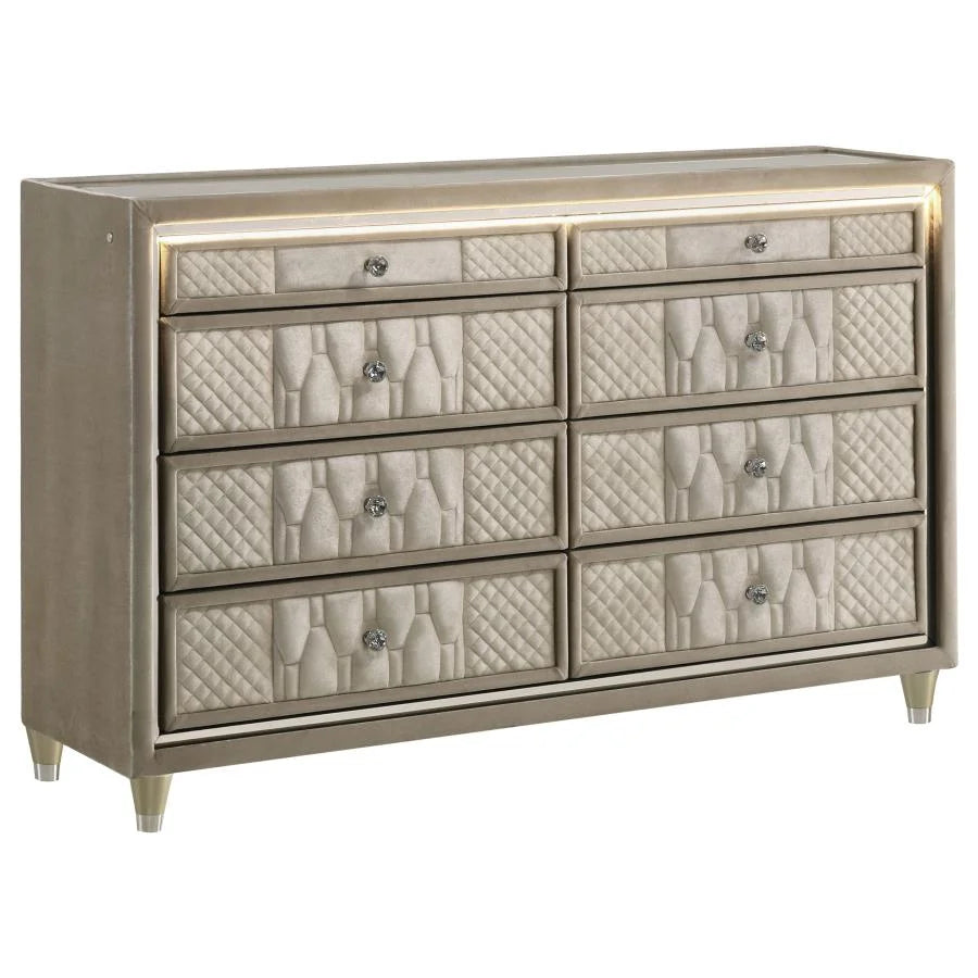 LORIENT 5-PIECE BEDROOM SET IVORY AND CAMEL