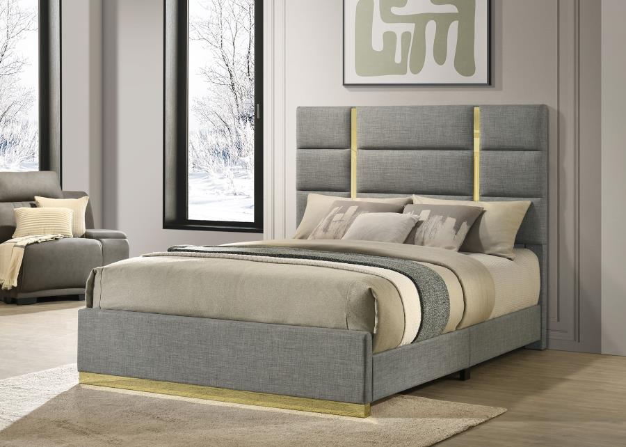 INES 5-PIECE BEDROOM SET GREY AND WHITE HIGH GLOSS