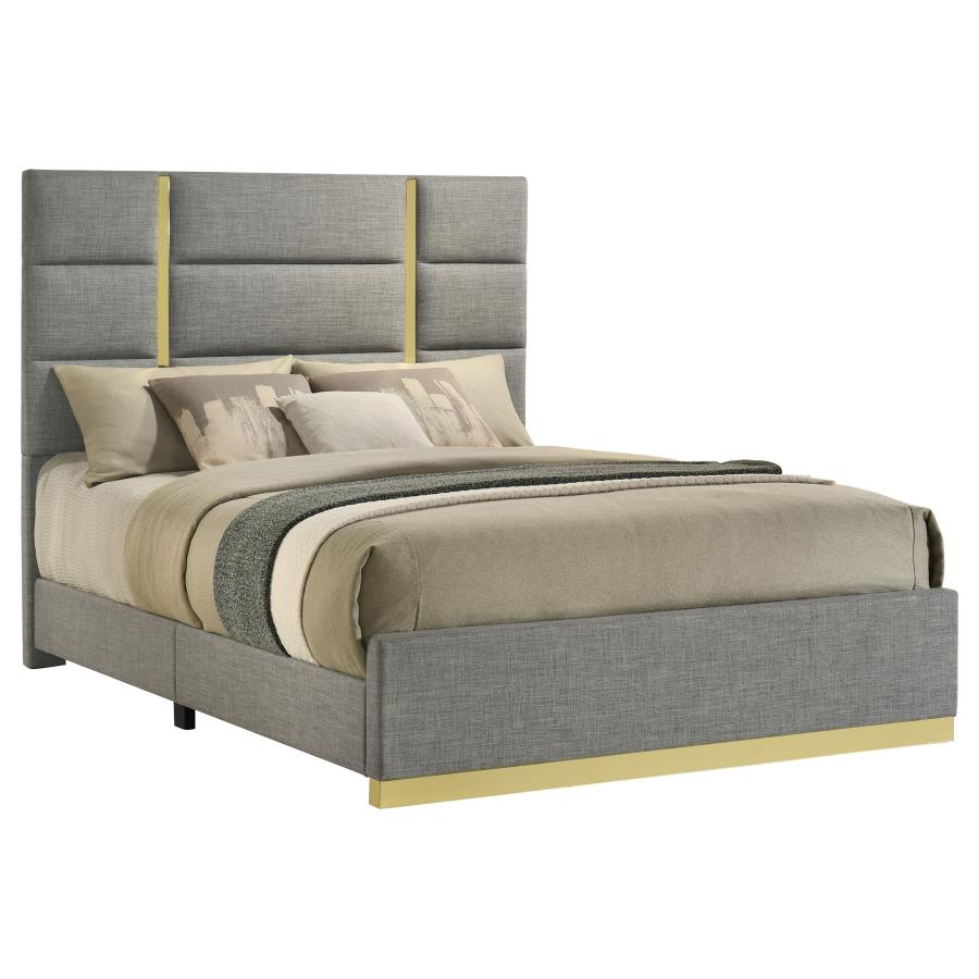 INES 5-PIECE BEDROOM SET GREY AND WHITE HIGH GLOSS