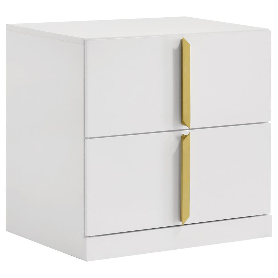 INES 5-PIECE BEDROOM SET GREY AND WHITE HIGH GLOSS