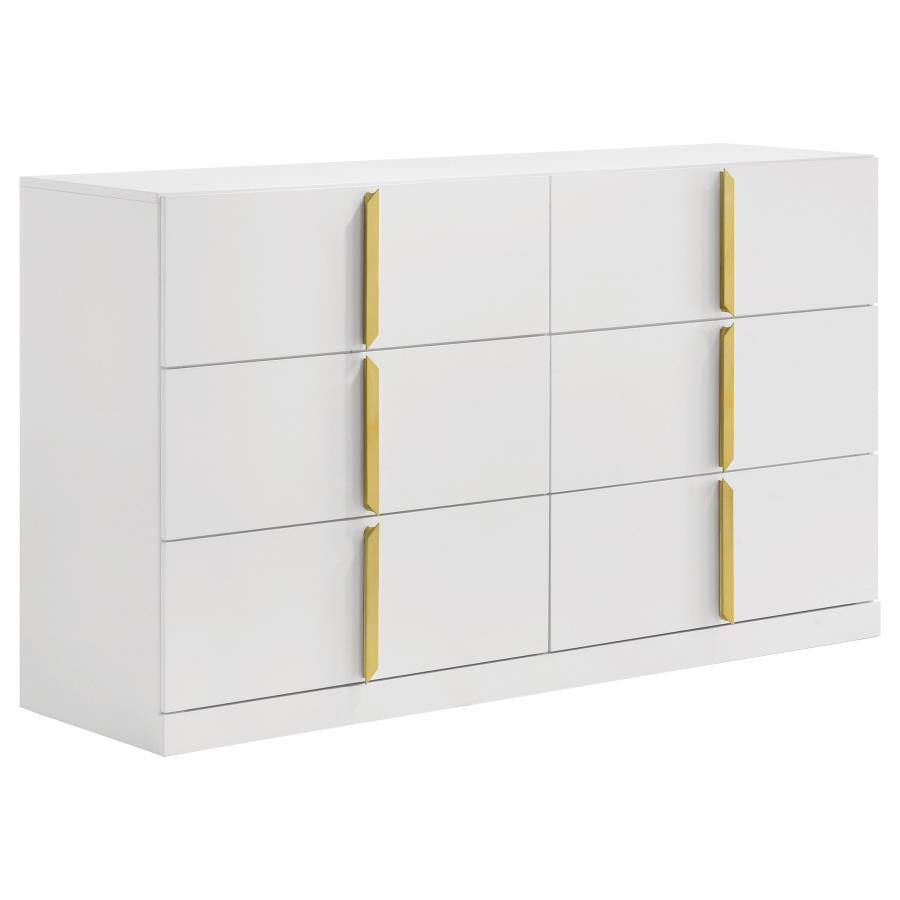 INES 5-PIECE BEDROOM SET GREY AND WHITE HIGH GLOSS