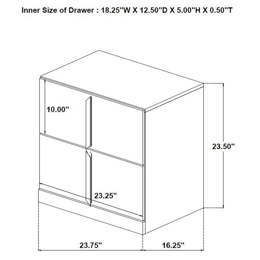 INES 5-PIECE BEDROOM SET GREY AND WHITE HIGH GLOSS