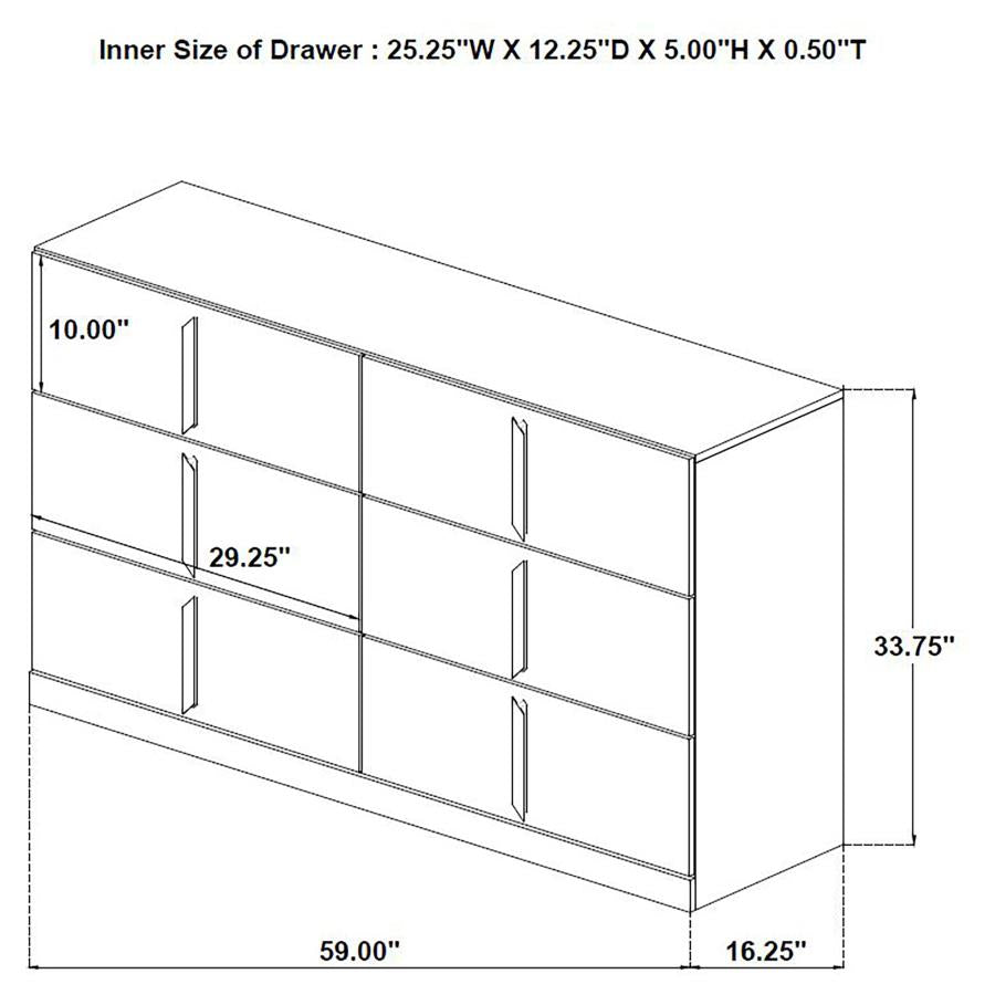INES 5-PIECE BEDROOM SET GREY AND WHITE HIGH GLOSS