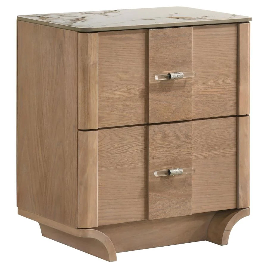 LEANNE 5-PIECE QUEEN BEDROOM SET LIGHT OAK