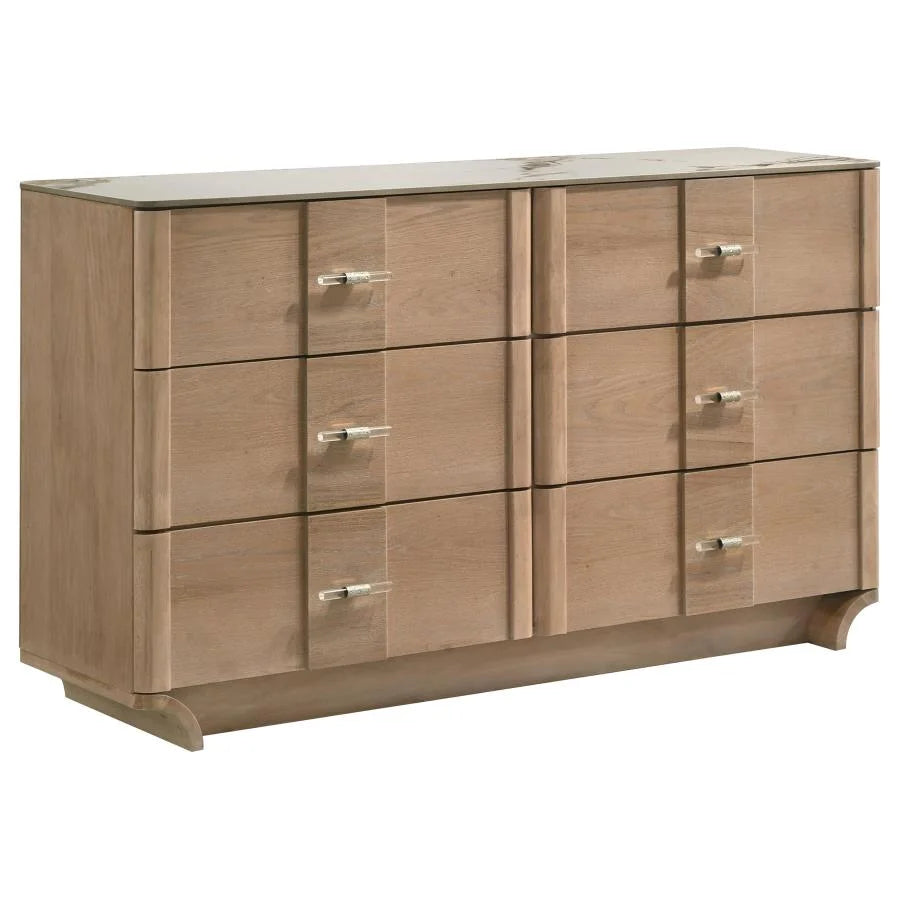 LEANNE 5-PIECE QUEEN BEDROOM SET LIGHT OAK