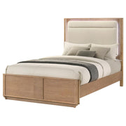 Leanne  LED Panel Bed Off White and Light Oak