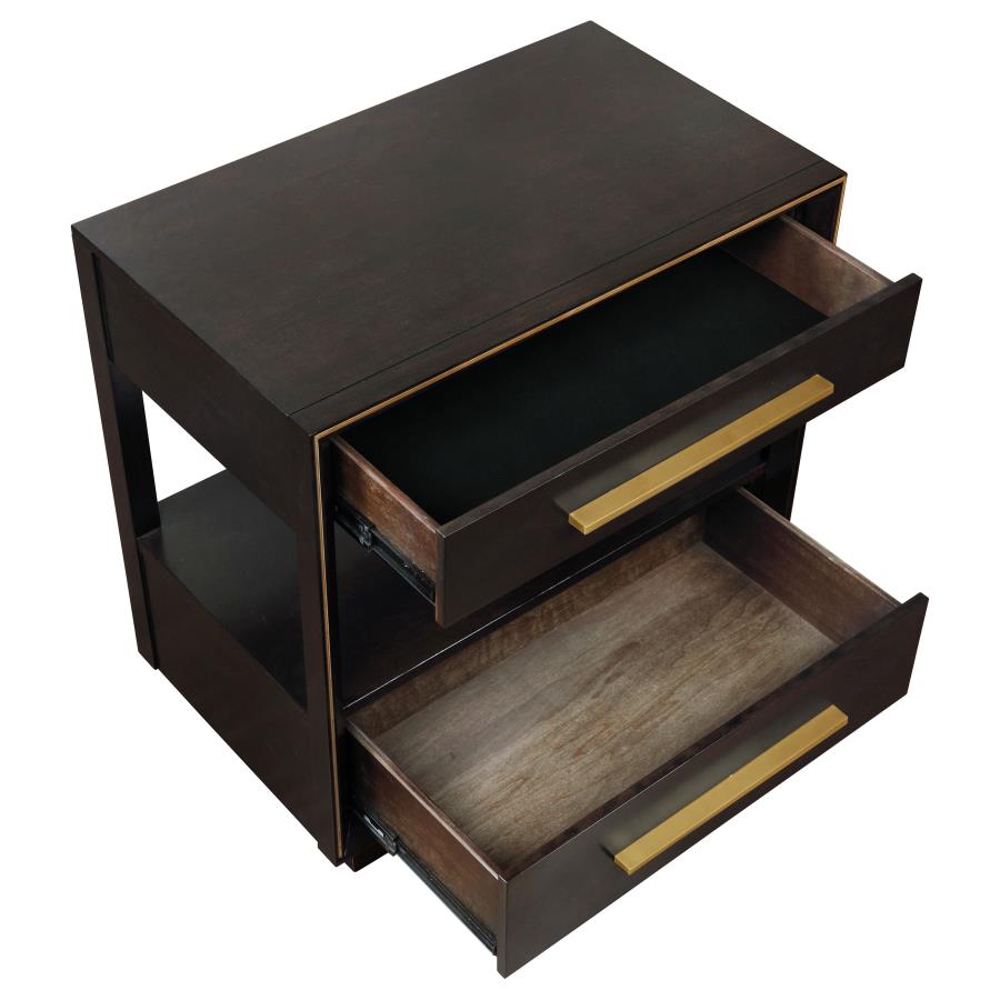 DURANGO 2-DRAWER NIGHTSTAND SMOKED PEPPERCORN