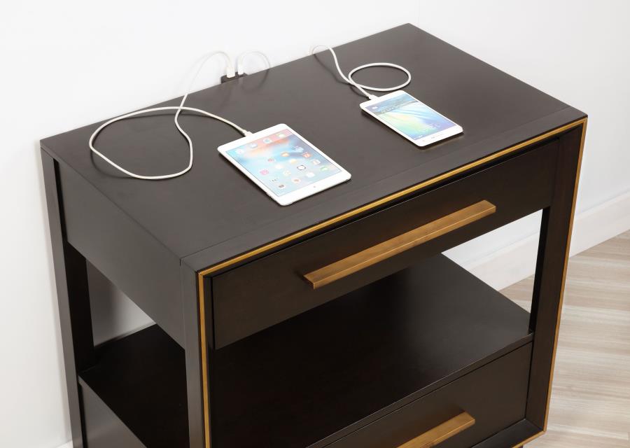 DURANGO 2-DRAWER NIGHTSTAND SMOKED PEPPERCORN