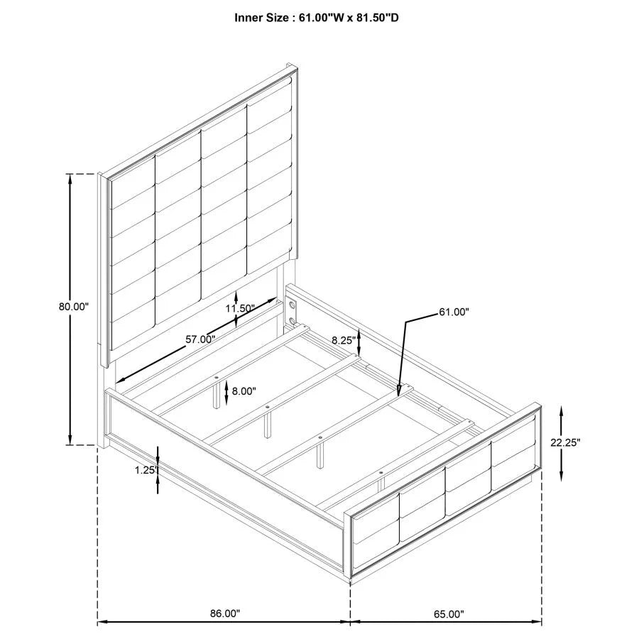 DURANGO 5-PIECE BEDROOM SET TAUPE OAK