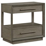 DURANGO 2-DRAWER NIGHTSTAND BEDSIDE TABLE TAUPE OAK