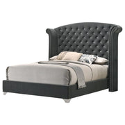 MELODY UPHOLSTERED QUEEN WINGBACK BED GREY