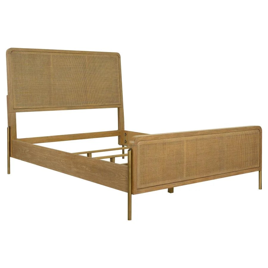 ARINI 5-PIECE BEDROOM SET SAND WASH AND NATURAL CANE