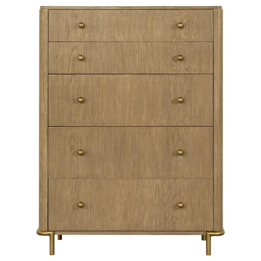 ARINI 5-PIECE BEDROOM SET SAND WASH AND NATURAL CANE