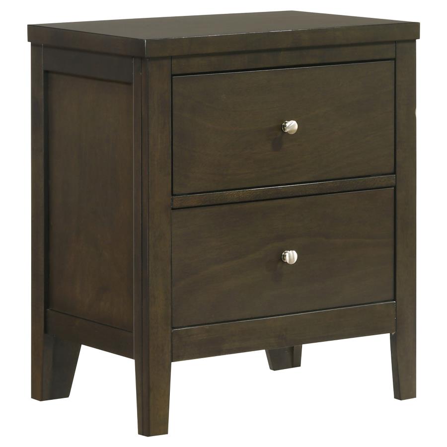 WILKES 2-DRAWER NIGHTSTAND BEDSIDE TABLE DARK COCOA