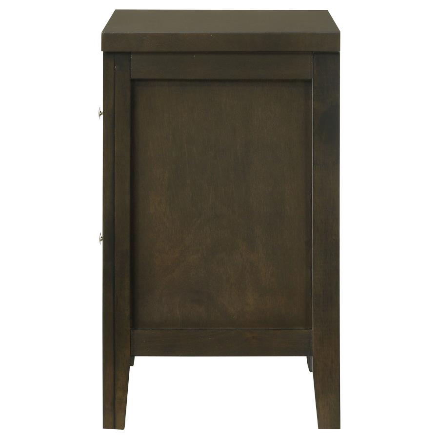 WILKES 2-DRAWER NIGHTSTAND BEDSIDE TABLE DARK COCOA