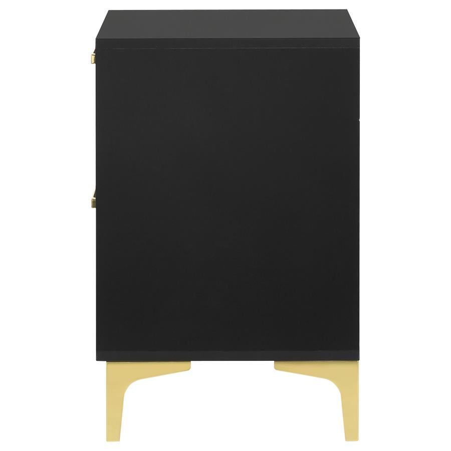 KENDALL 2-DRAWER NIGHTSTAND BLACK