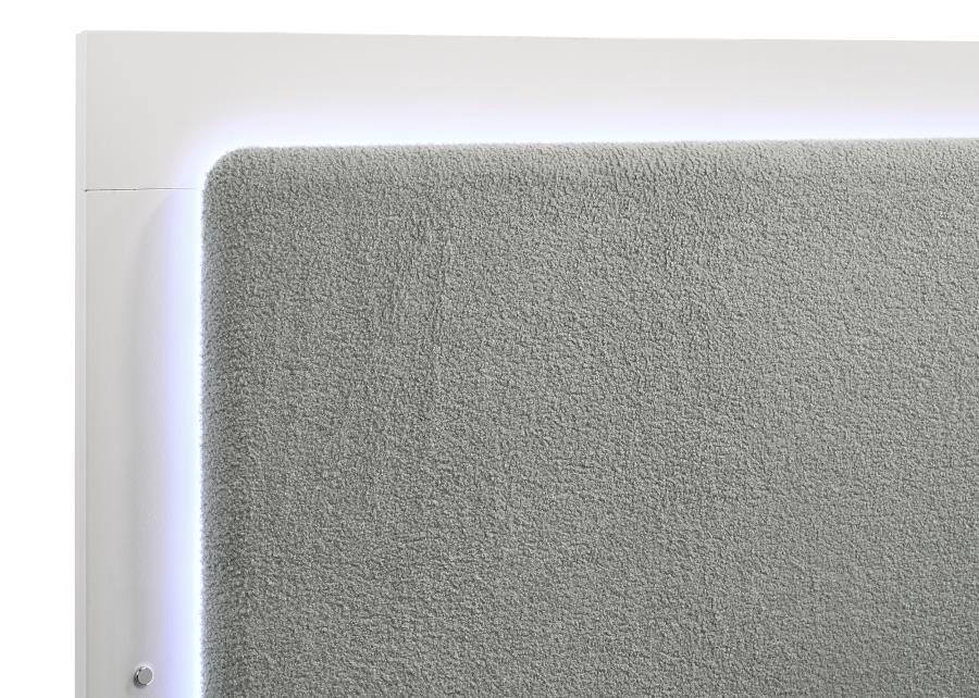 CARAWAY WOOD LED PANEL BED BLACK