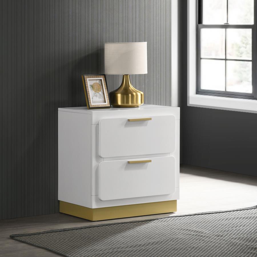 CARAWAY 2-DRAWER NIGHTSTAND BLACK