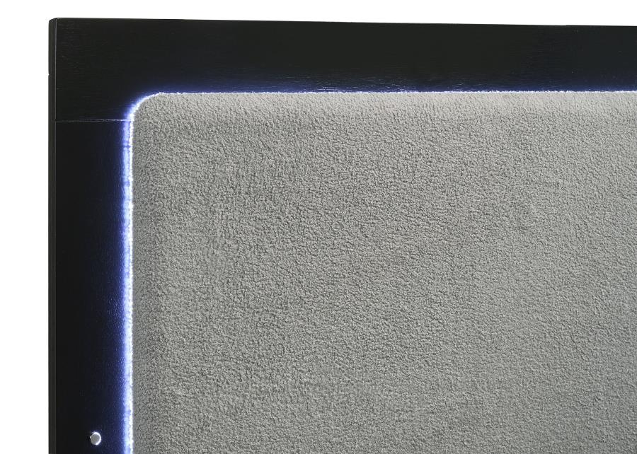 CARAWAY WOOD LED PANEL BED BLACK