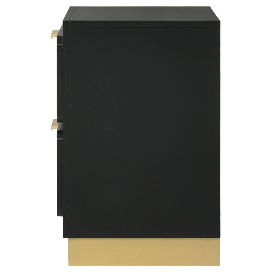 CARAWAY 2-DRAWER NIGHTSTAND BLACK