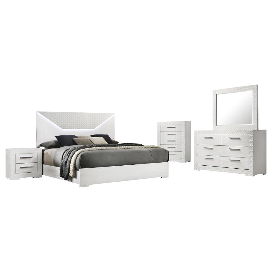 Ives  Bedroom Set White High Gloss