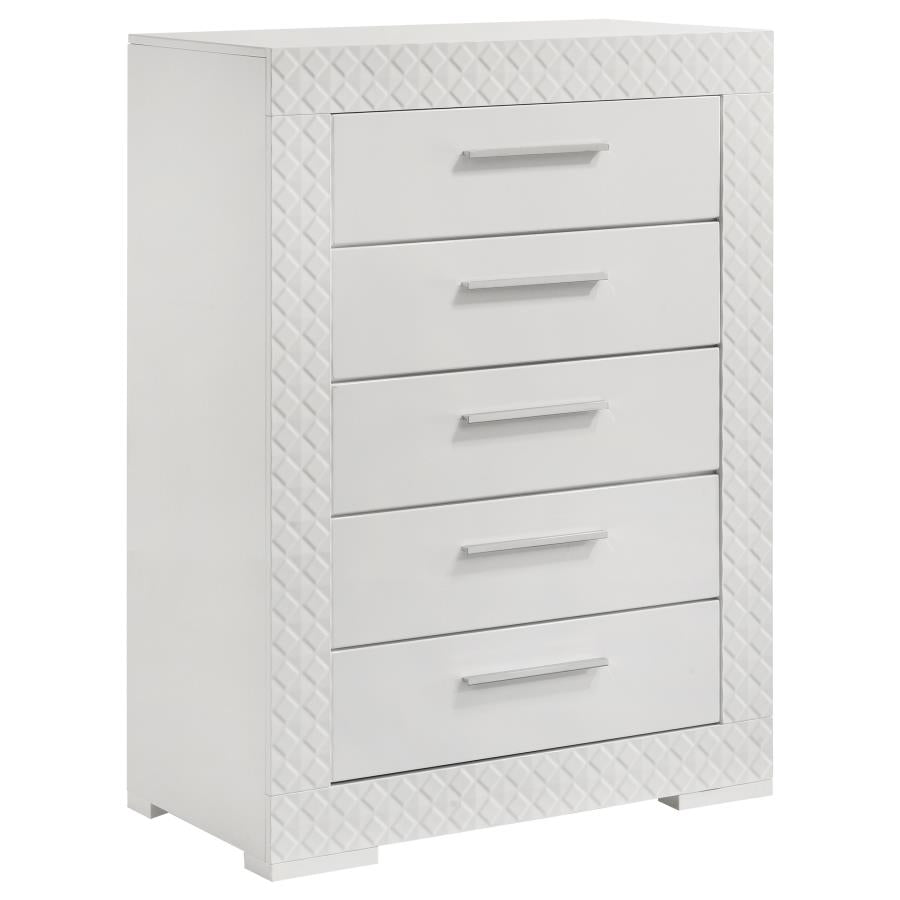 Ives  Bedroom Set White High Gloss