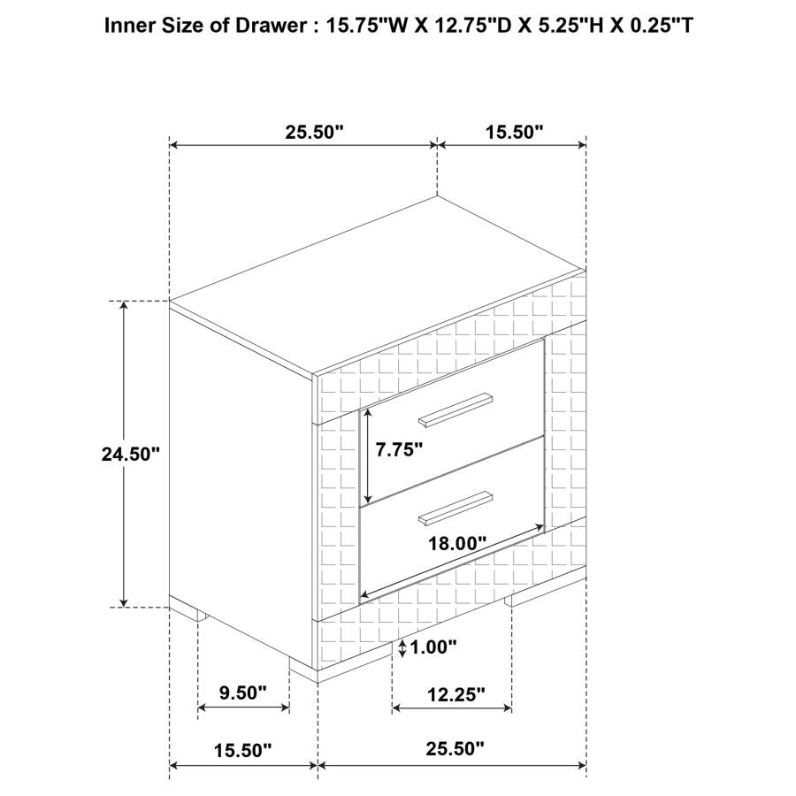Ives  Bedroom Set White High Gloss