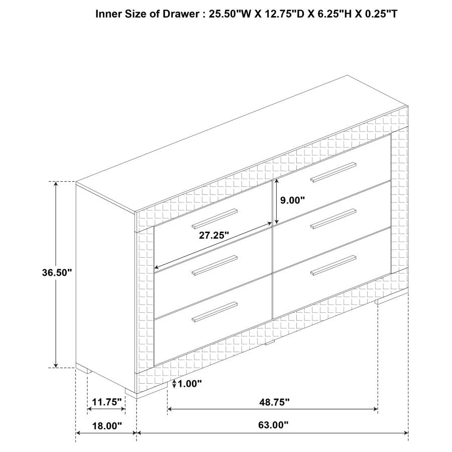 Ives  Bedroom Set White High Gloss