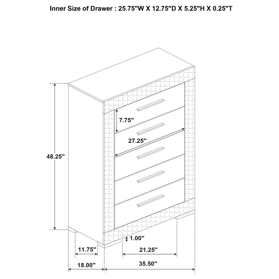 Ives  Bedroom Set White High Gloss