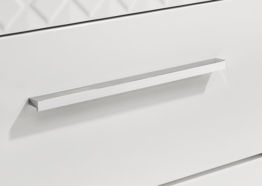 IVES 2-DRAWER NIGHTSTAND BEDSIDE TABLE WHITE HIGH GLOSS