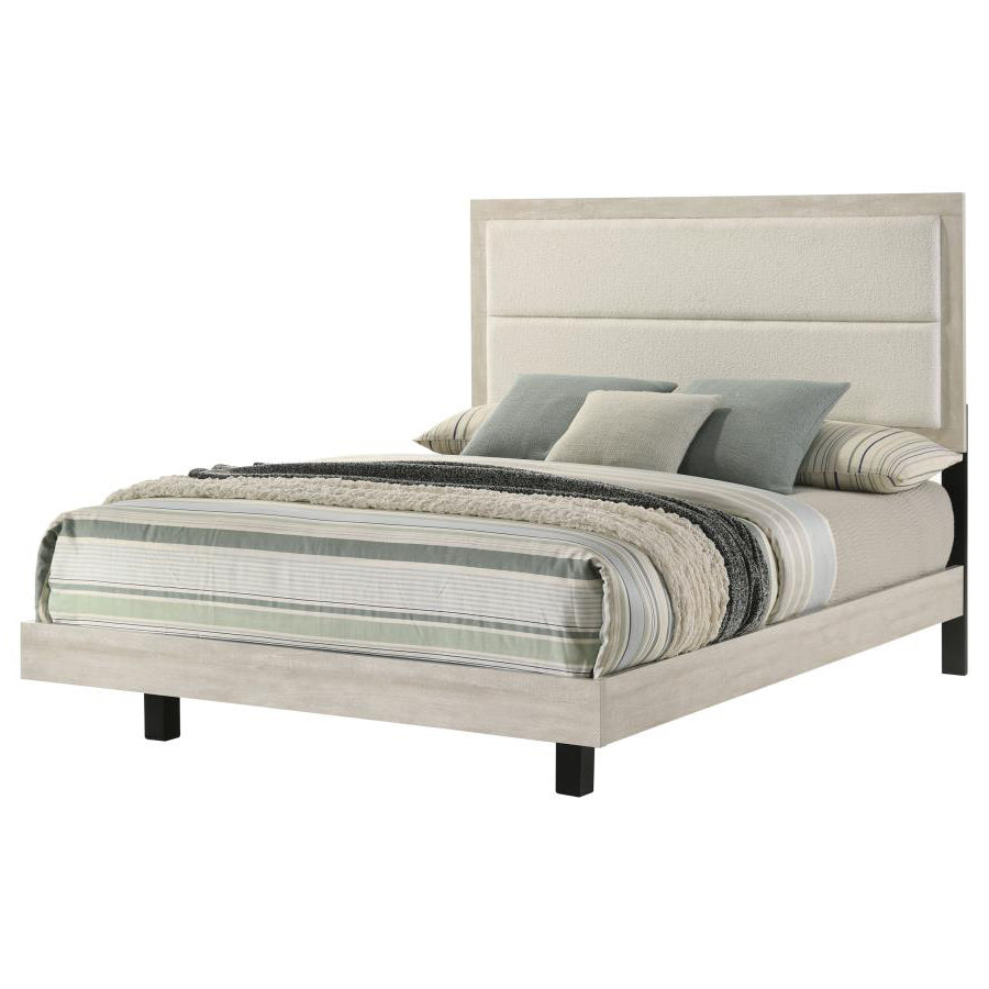 TRENTON 54-INCH WOOD QUEEN PANEL BED RUSTIC CREAM