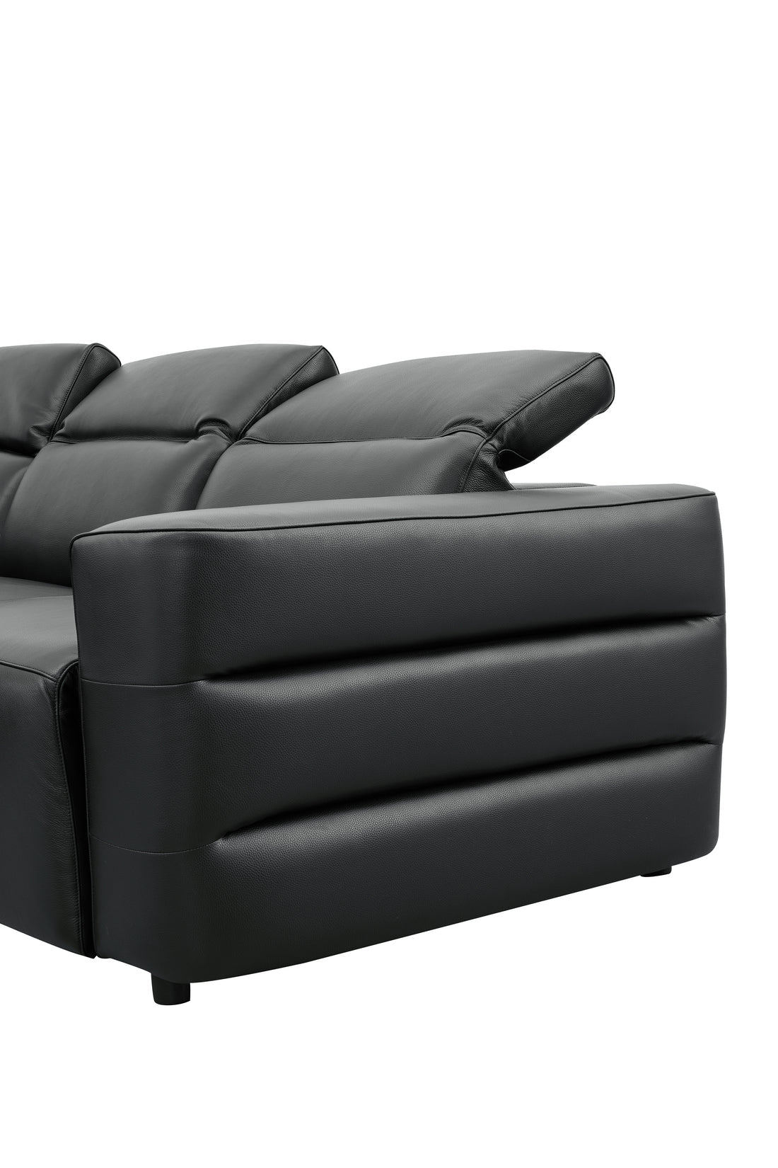 Holly Italian Leather/Match Power Reclining Sectional  Black