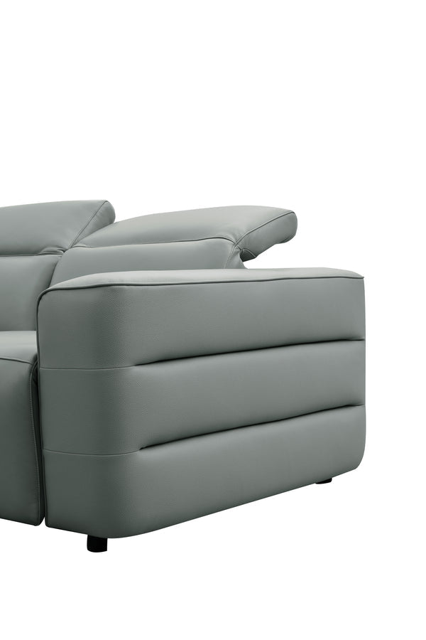 Holly Italian Leather/Match Power Reclining Sectional  Grey
