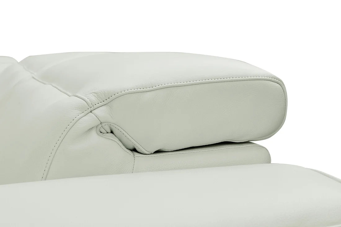 Holly Italian Leather/Match Power Reclining Sectional  White