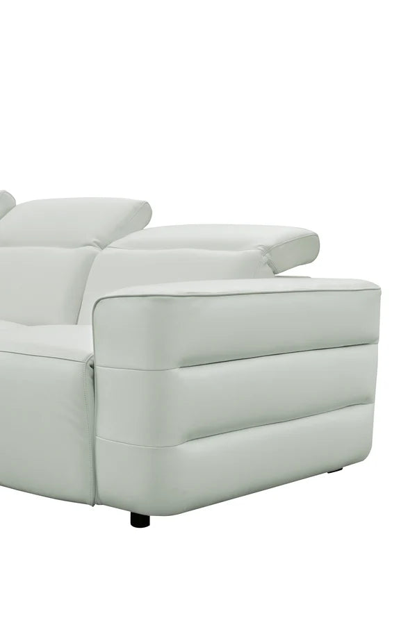 Holly Italian Leather/Match Power Reclining Sectional  White