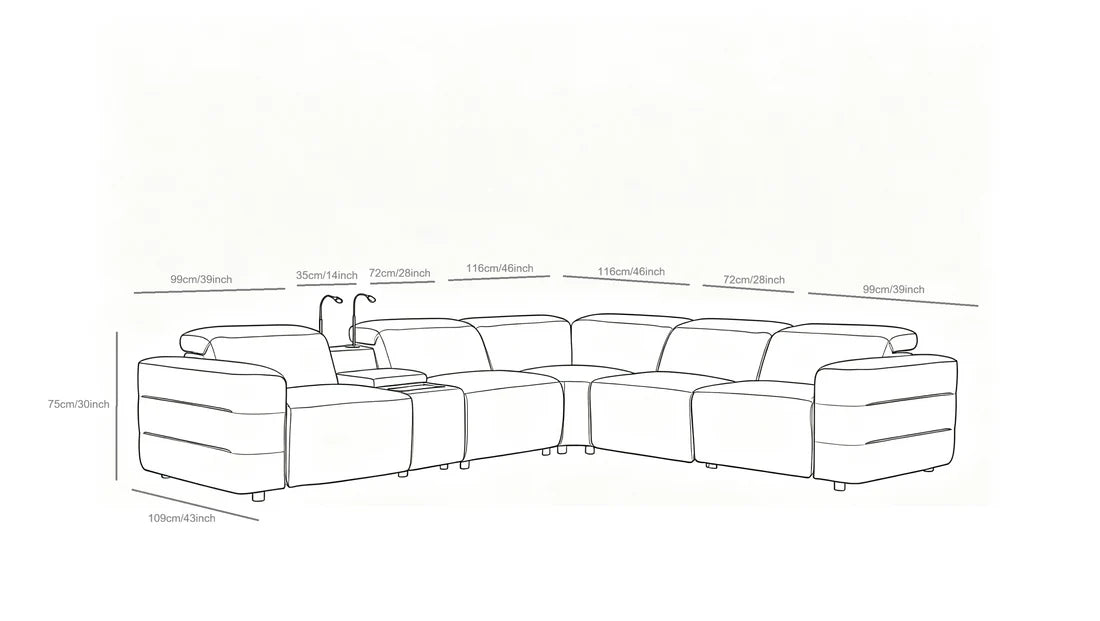 Holly Italian Leather/Match Power Reclining Sectional  Black