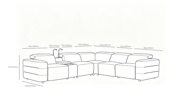 Holly Italian Leather/Match Power Reclining Sectional  White