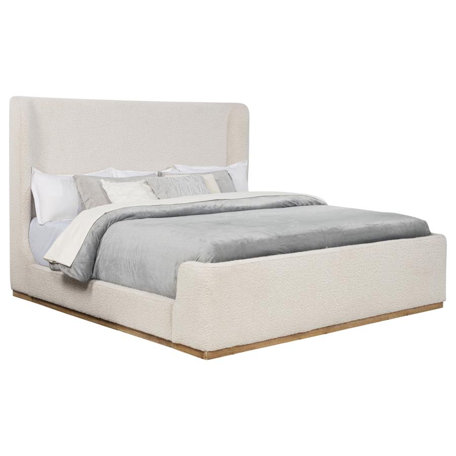 NALA UPHOLSTERED SLEIGH BED CREAM
