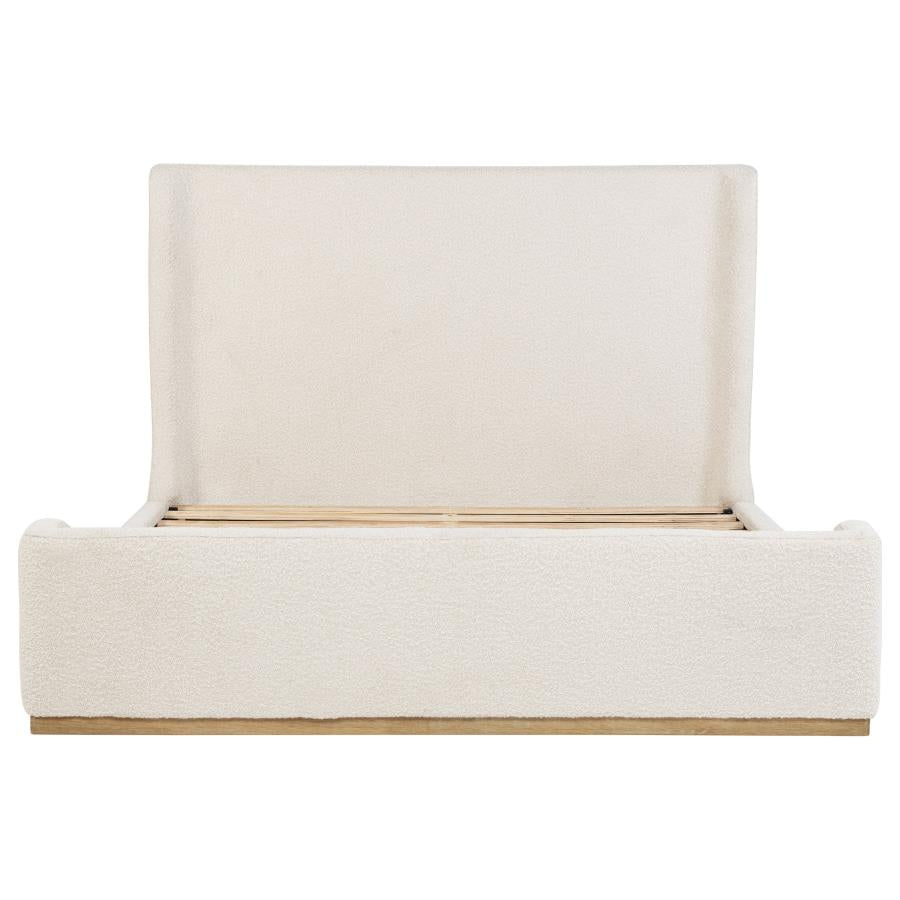 NALA UPHOLSTERED SLEIGH BED CREAM