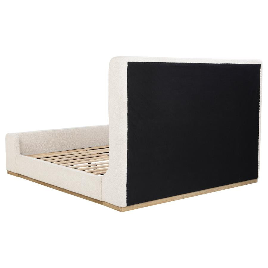 NALA UPHOLSTERED SLEIGH BED CREAM