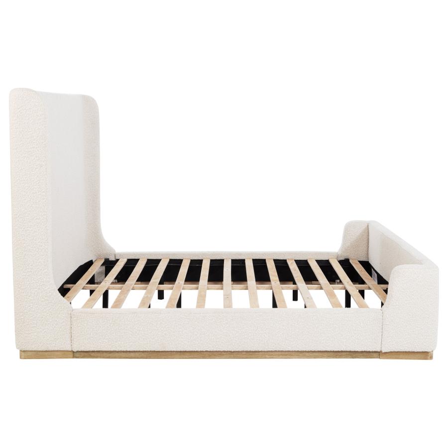 NALA UPHOLSTERED SLEIGH BED CREAM
