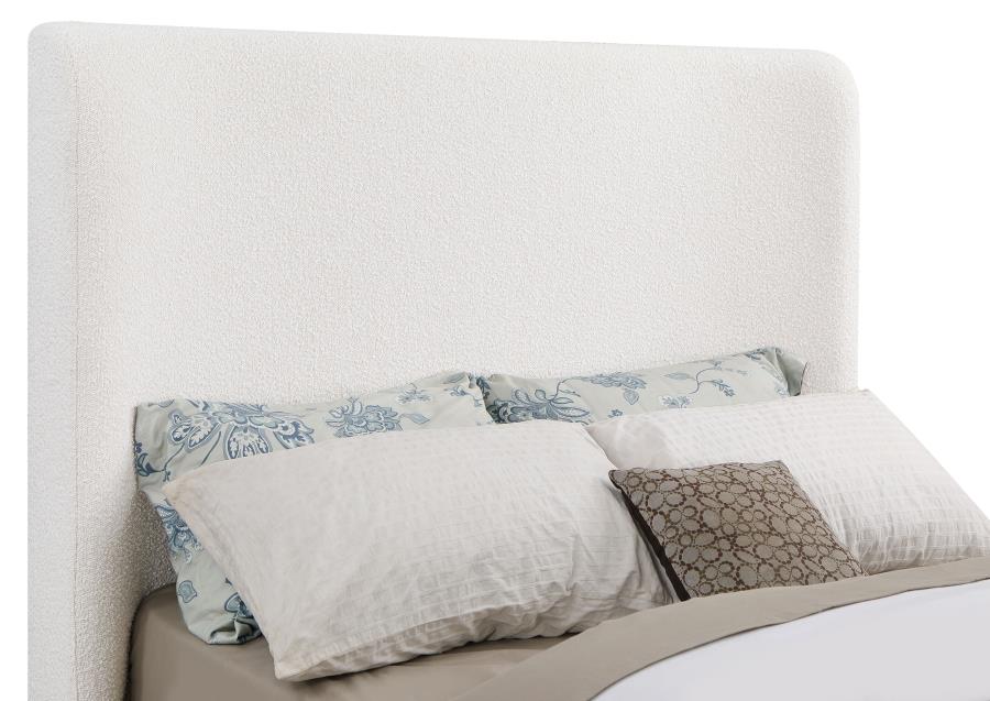 NALA UPHOLSTERED SLEIGH BED CREAM