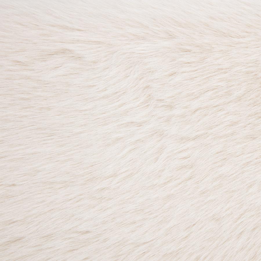 Rebecca Faux Fur Upholstered Bed Cream