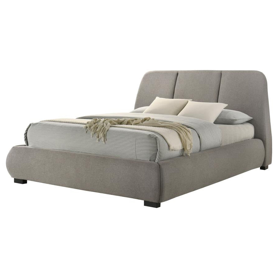 Mokena 46-inch Upholstered Platform Bed Taupe