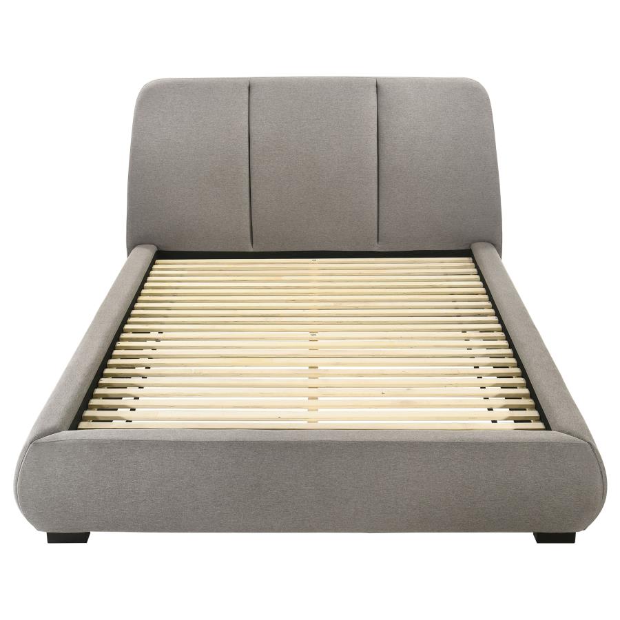 Mokena 46-inch Upholstered Platform Bed Taupe