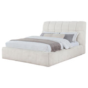 Nollet 48-inch Upholstered Panel Platform Bed Cream