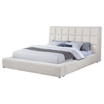 Dreux Upholstered Panel Platform Bed Cream