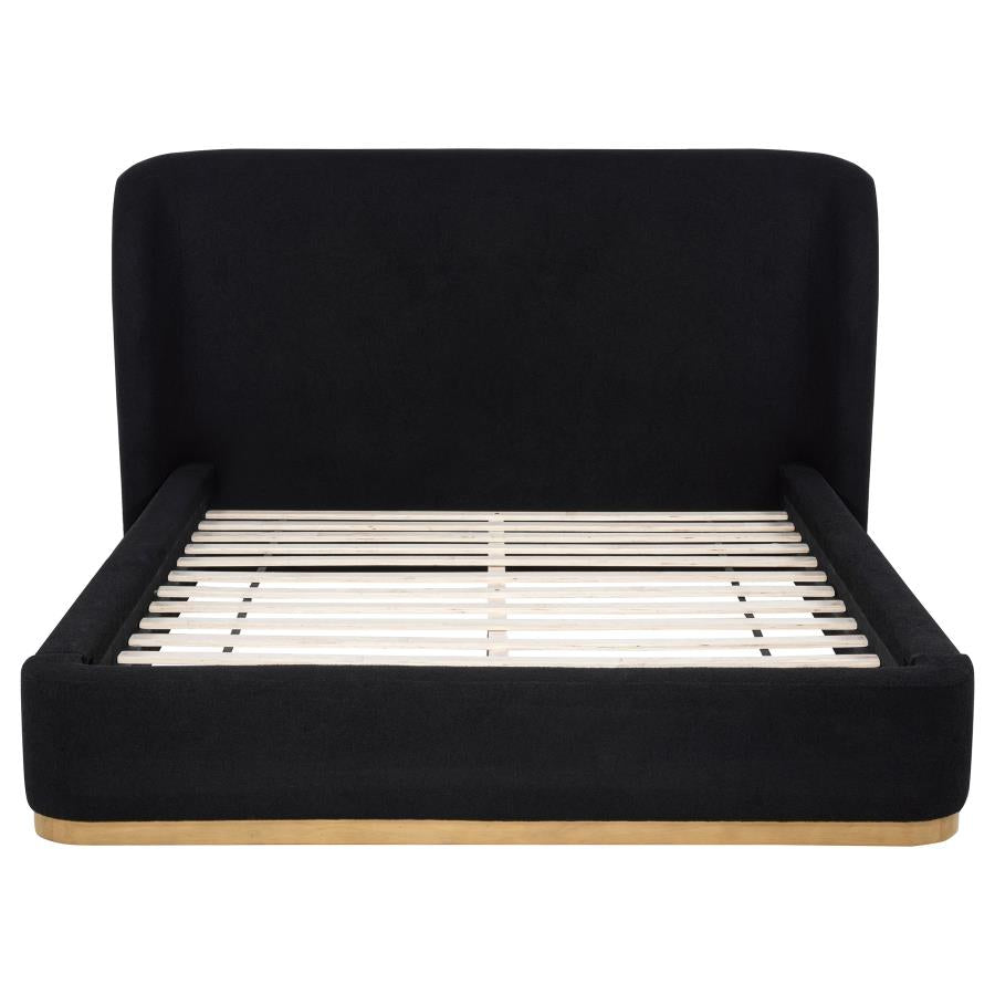 Blaire Upholstered Wingback Platform Bed Black