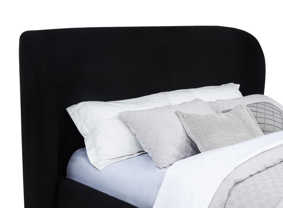 Blaire Upholstered Wingback Platform Bed Black