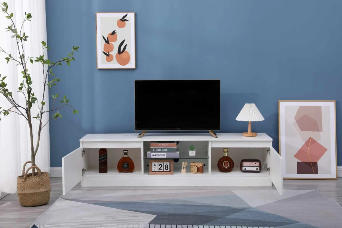 Roma TV stand 63-INCH White